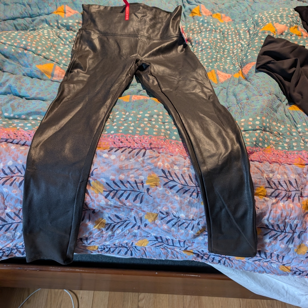 SPANX Shiny Black Leggings
